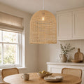 Lightsin Cella-Natural Cage Shape Rattan Pendant Light