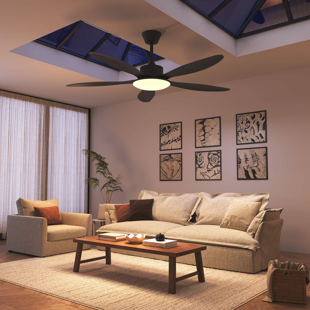 Lightsin 53-inch Modern Ceiling Fan with Light, Silent 5-Blade LED Fan with Remote