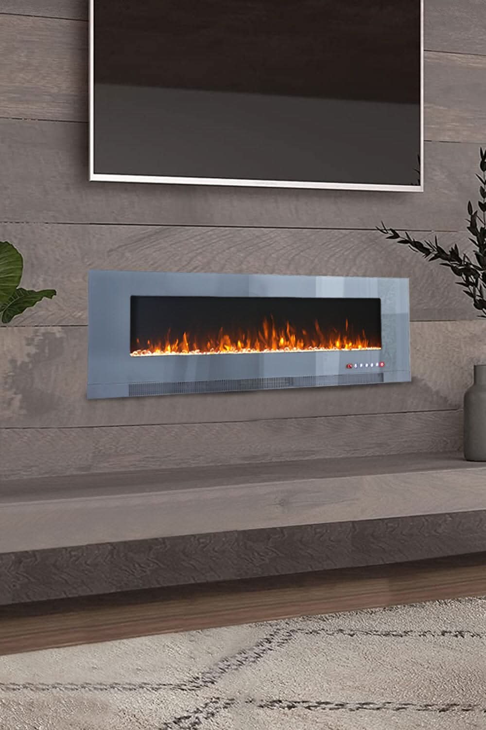 50/60 inch Electric Fireplace 5000 BTU Wall Mounted Fireplaces Heater