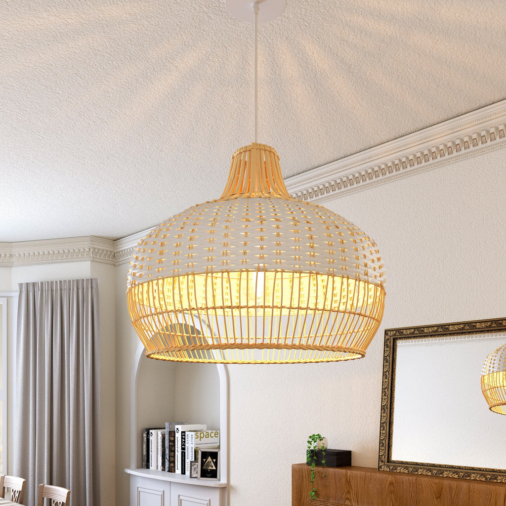 Cella-Lightsin Handwoven Rattan Pendant Light for Kitchen and Boho-Style Interiors