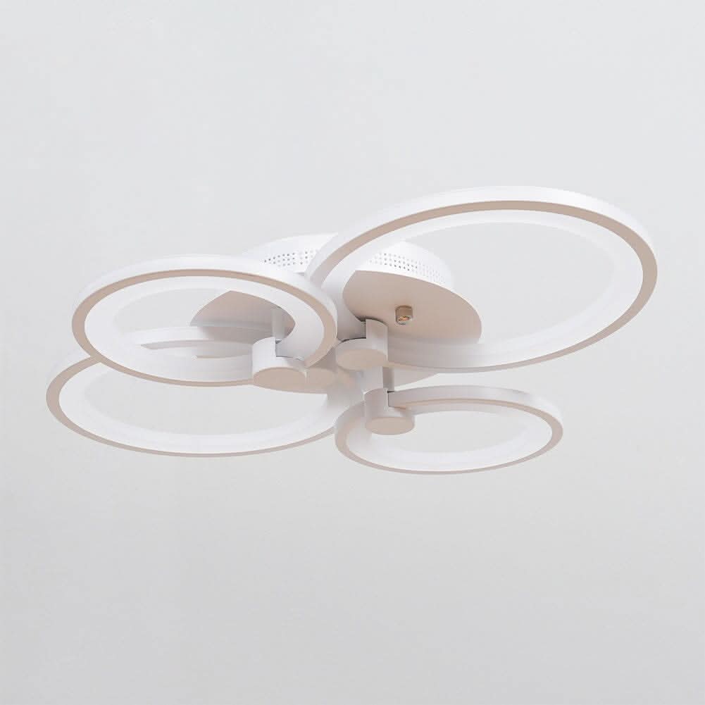 4/6/8 Rings LED Semi-Flush Ceiling Light Dimmable/Non-Dimmable