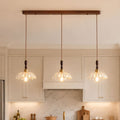 3-Light Walnut Resin Mini Pendant Light | Adjustable Bar Ceiling Lamp