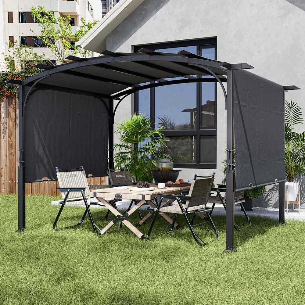 9ft Outdoor Gazebo Exquisite Summer Dark Grey Curved