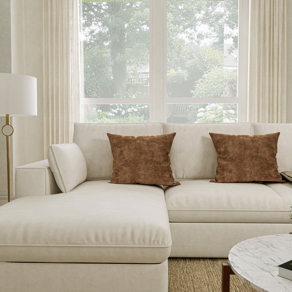 Cottonfy Creamy Tofu Block Pullout Sofa Bed with Storage