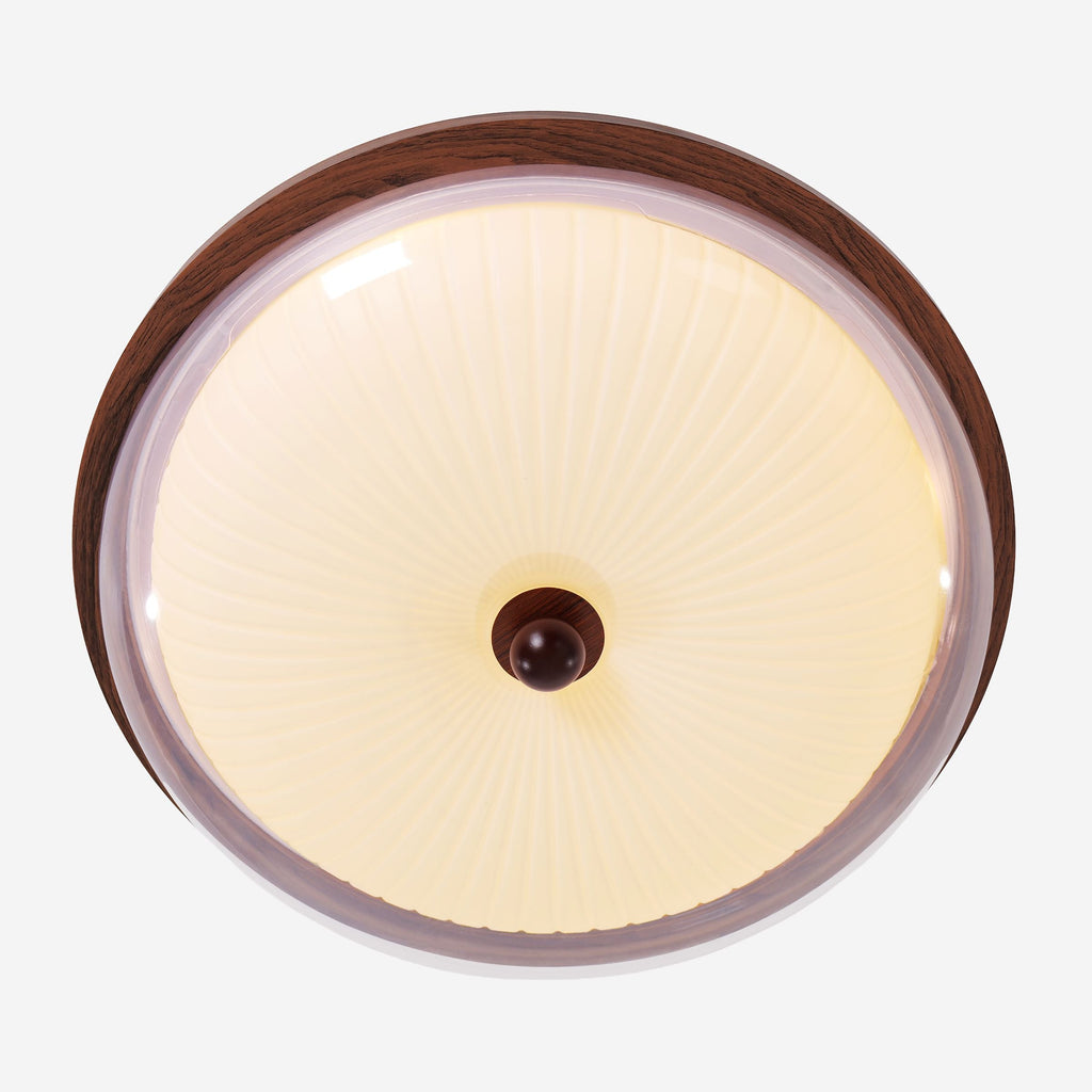 Walnut Acrylic Shade Ceiling Light | Colour-Changing Flush Mount