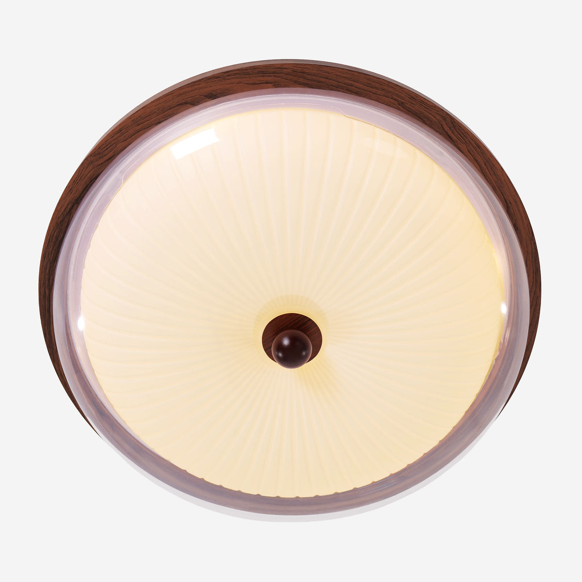 Walnut Acrylic Shade Ceiling Light | Colour-Changing Flush Mount