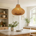 Lightsin Gourd Bamboo Pendant Light – Handwoven Eco-Friendly Ceiling Light for Living Room & Kitchen Decor