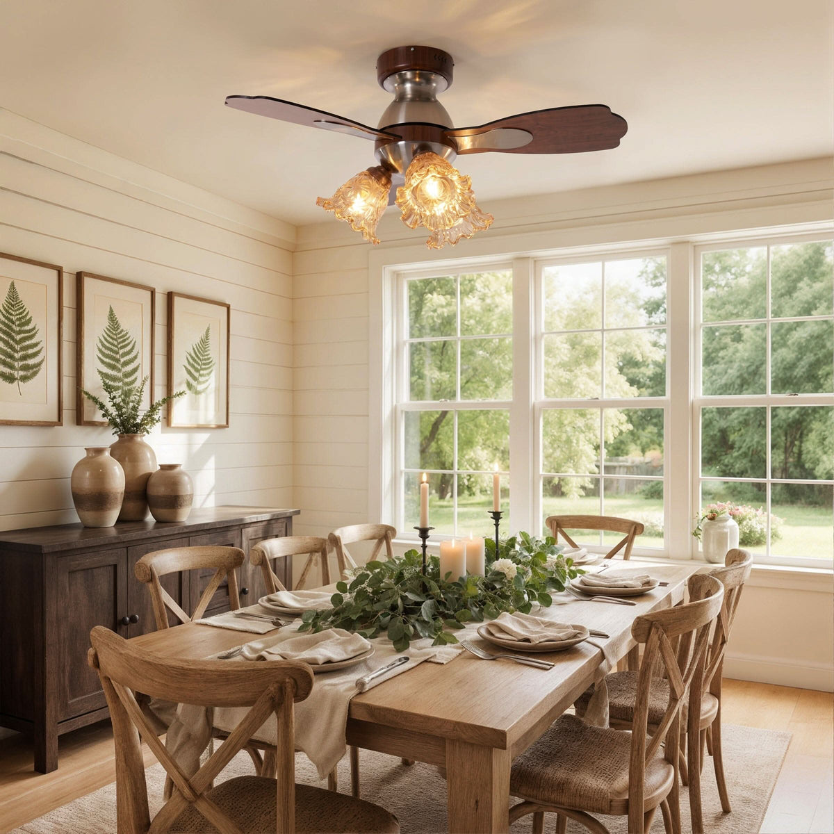 Lightsin 36 Inch Ceiling Fan with Reversible Motor and Timer