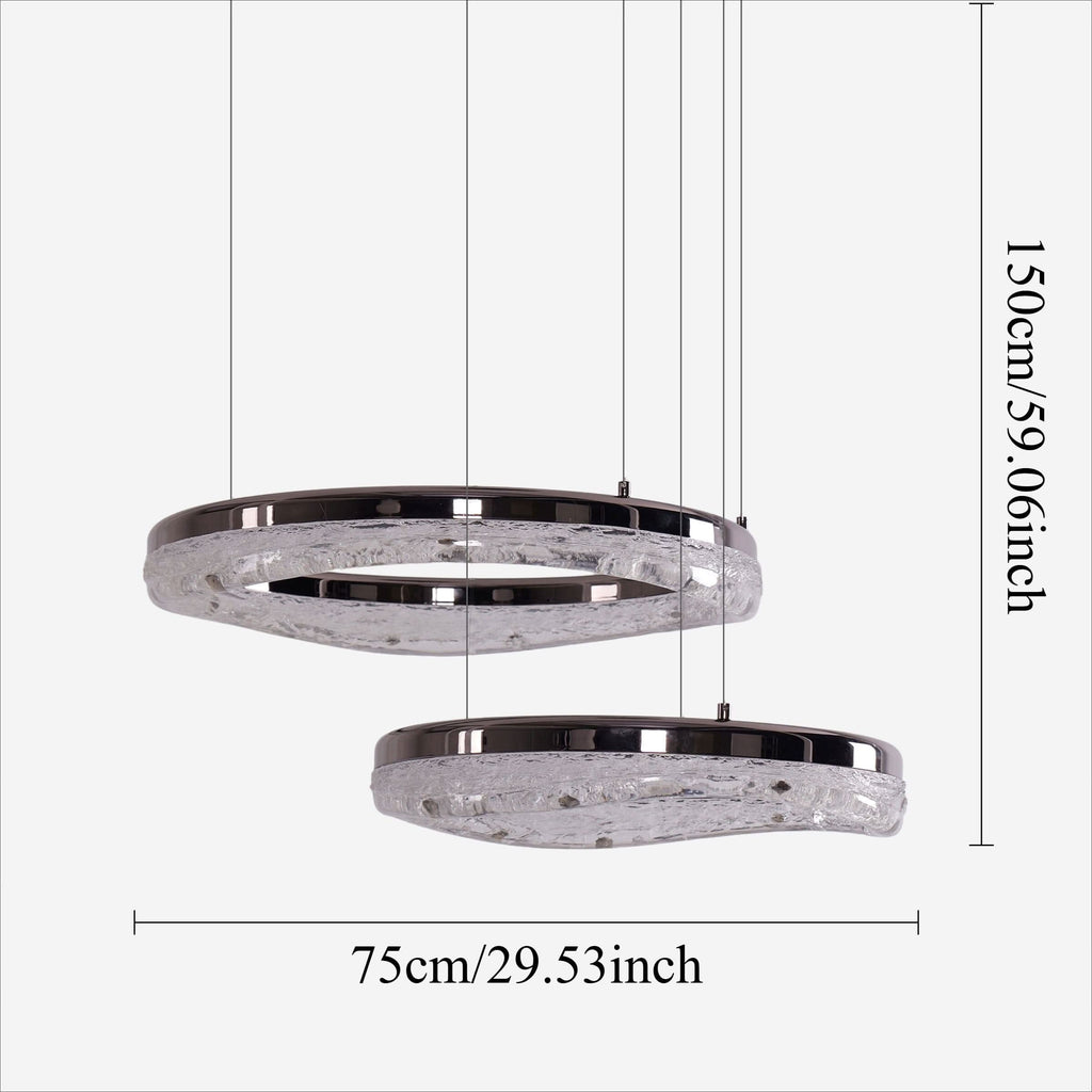 Lightsin Pearl Black Wave LED Chandelier in Aluminum Alloy Modern Ceiling Light