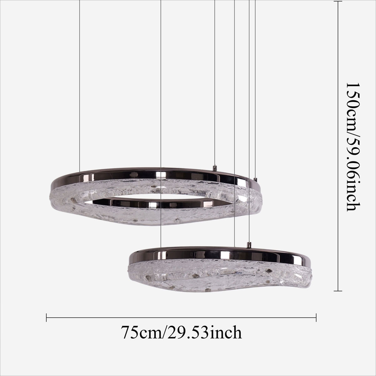 Lightsin Pearl Black Wave LED Chandelier in Aluminum Alloy Modern Ceiling Light
