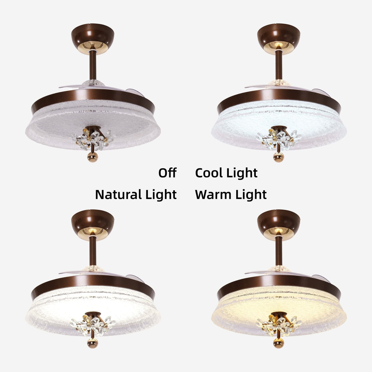 Lightsin 36 Inch Ceiling Fan with 6-Speed Remote and Reverse Motor
