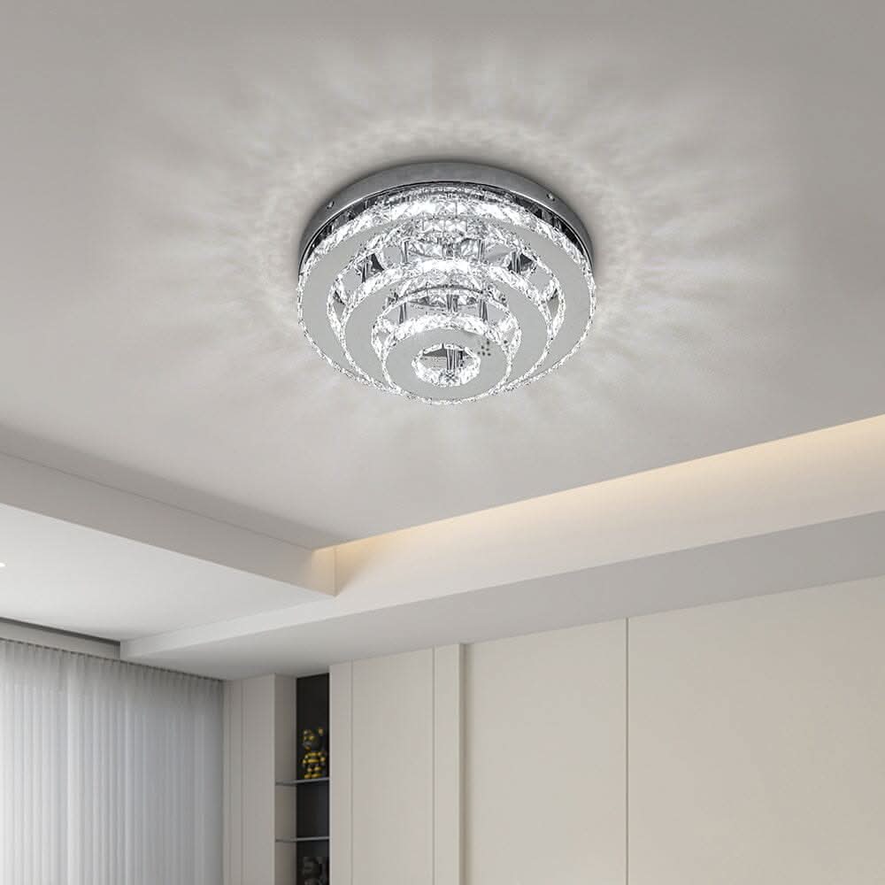 3-Tier Chic Crystal Ceiling Light with Chrome Finish