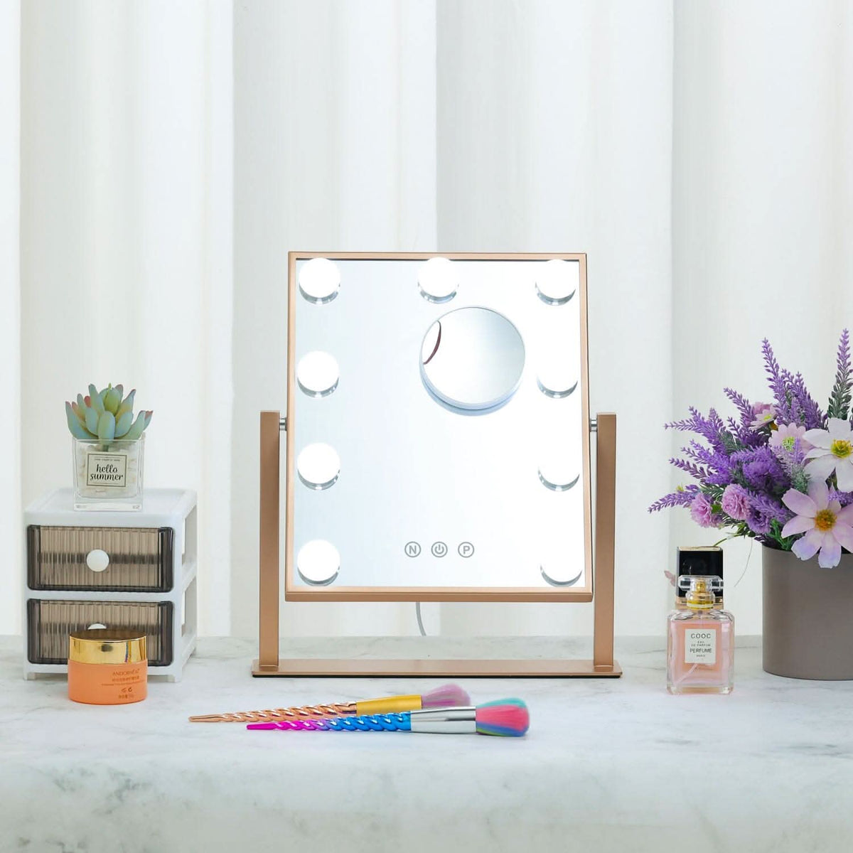 Adjustable LED Hollywood Vanity Mirror Touch Screen Control