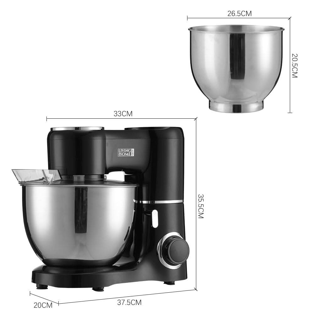 8-Quart Household Stand Mixer with Accessories in Black