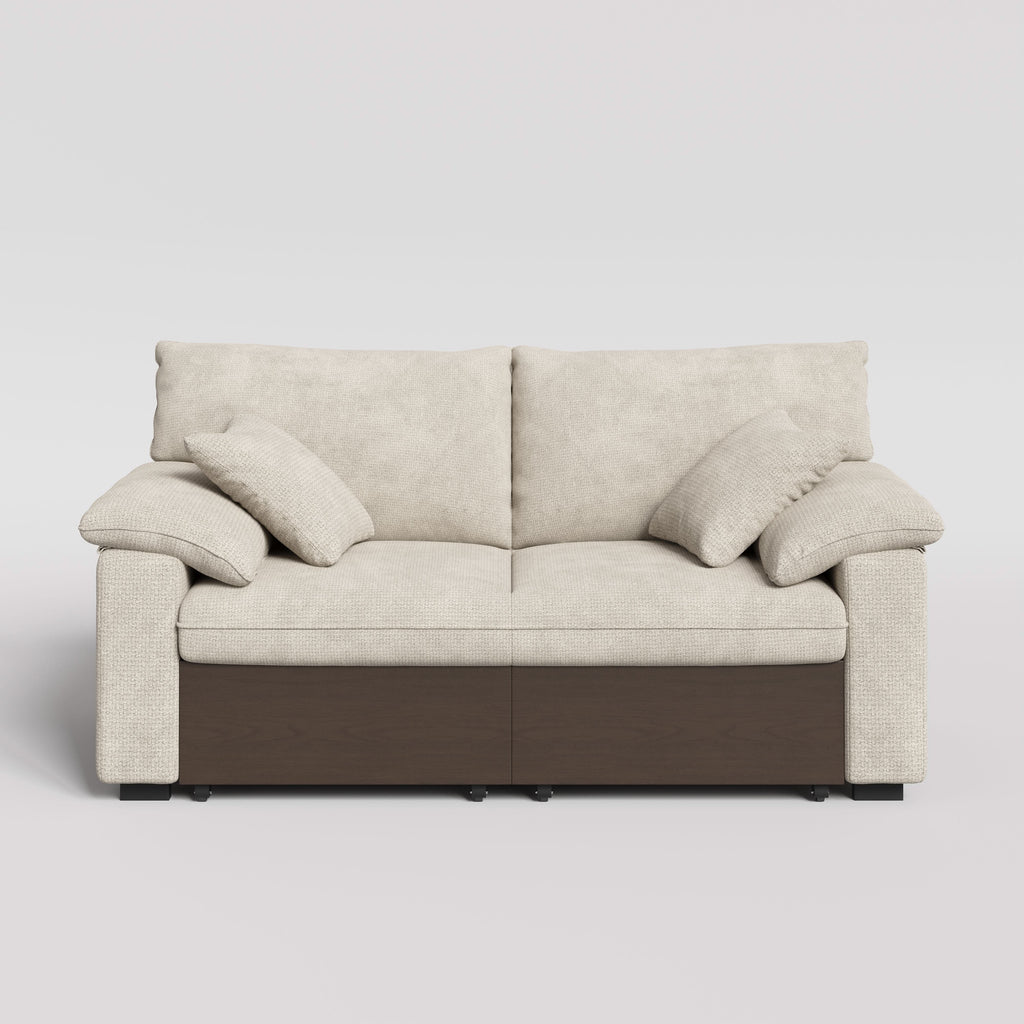 Cottonfy Luxurious Solid Wood Versatile 2-Seater Pull Out Sofa Bed