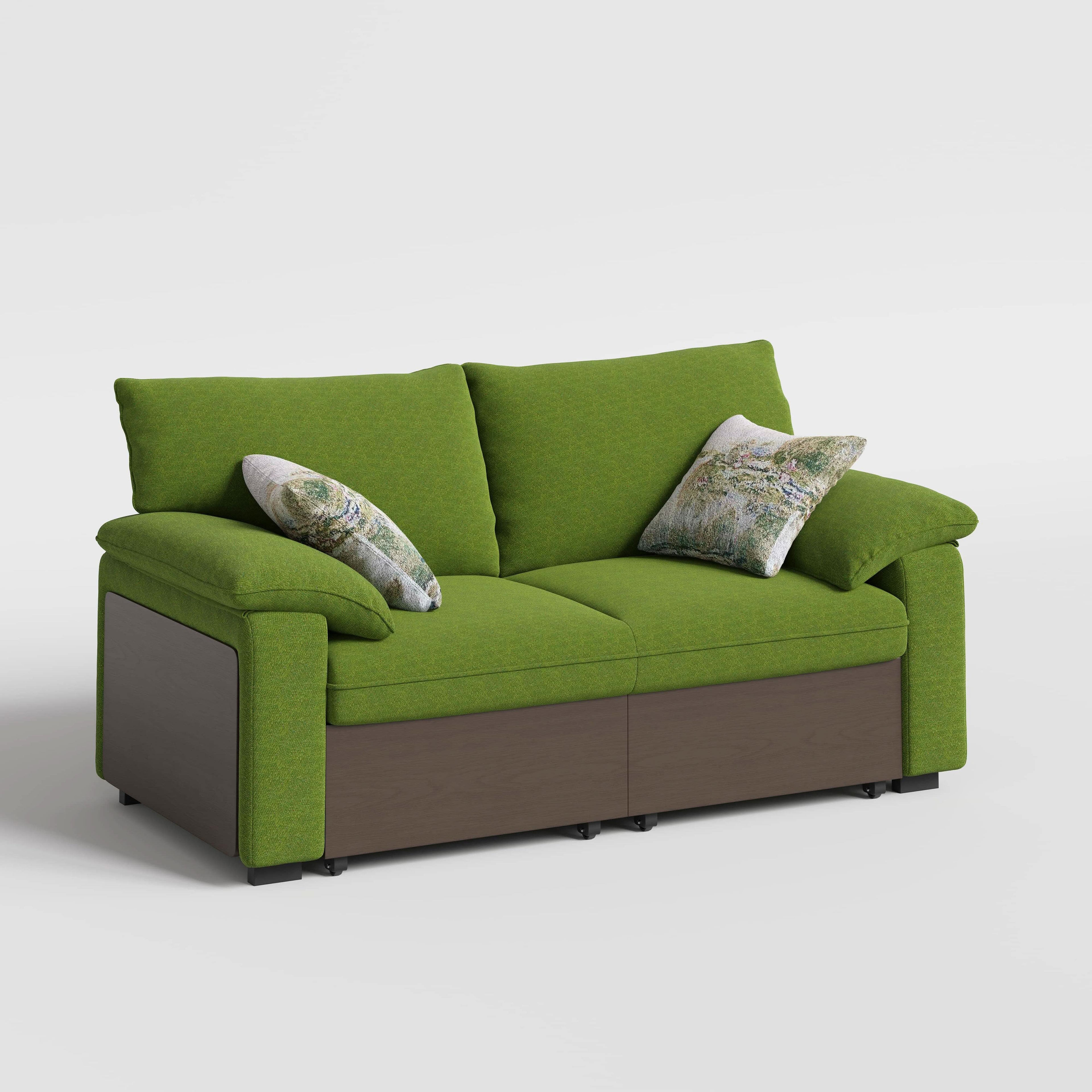 Cottonfy Luxurious Solid Wood Versatile 2-Seater Pull Out Sofa Bed
