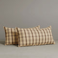 ‍Exclusive Waist Cushion in Cocoa Checkered Cotton Linen, 56*27*12 CM (100% off)