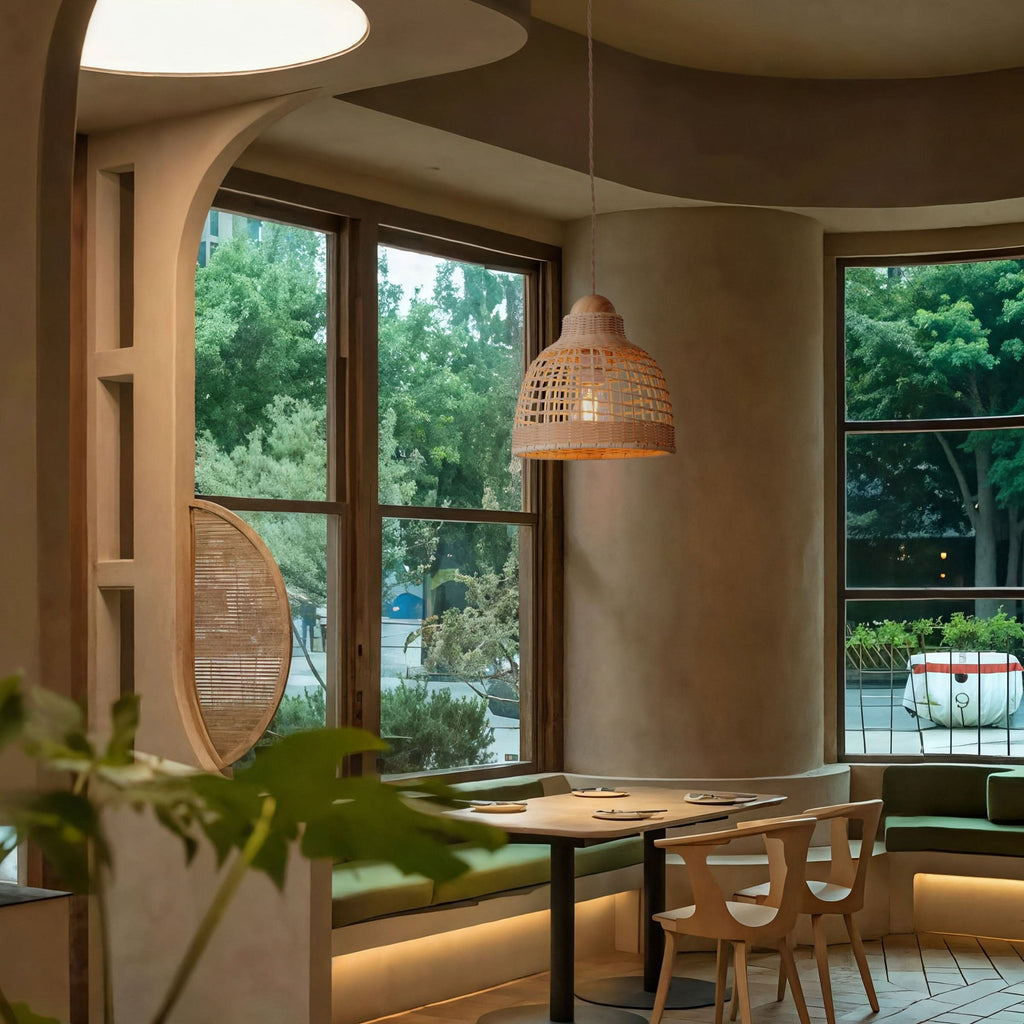 Lightsin Cella-Elegant Vintage Woven Rattan Minimalist Pendant Light