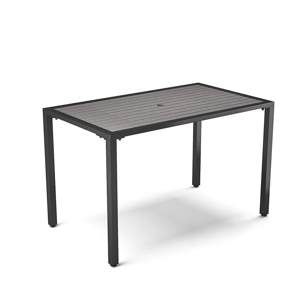 80/120/150cm Wide Rectangular Outdoor Dining Table with Parasol Hole