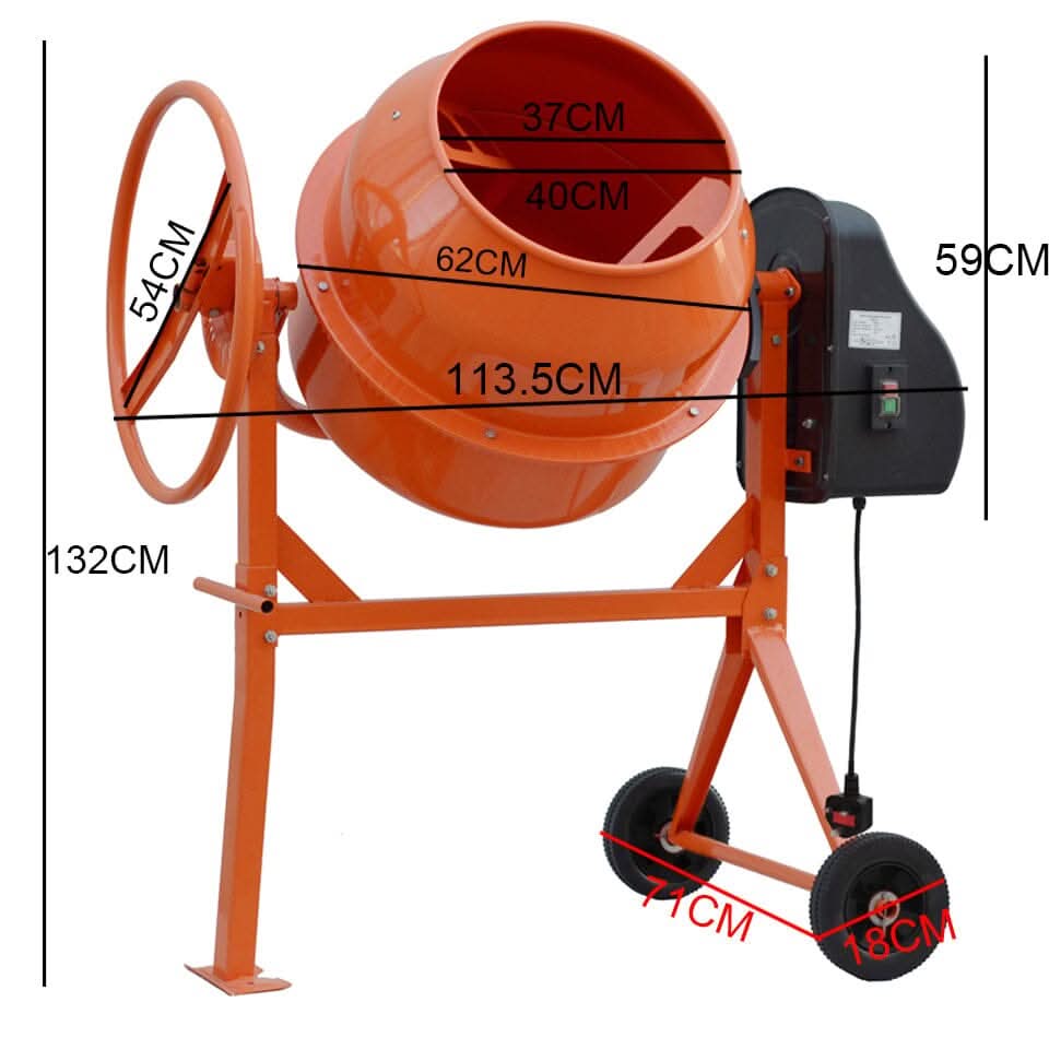 Durable and Versatile Cement Mixer with Easy Movement