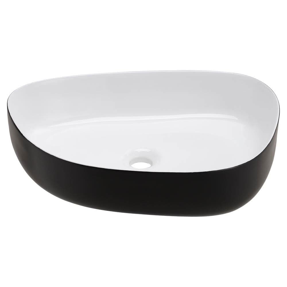 Premium Ceramic Sink with Stainless Steel Pop-upand Mounting Ring