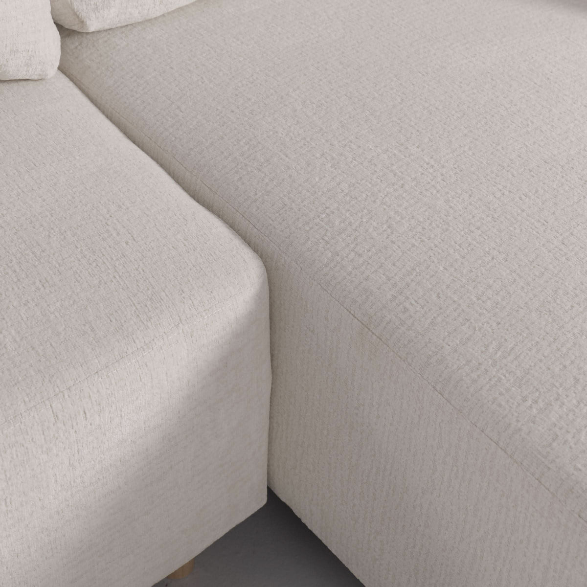 L-Shaped Sofa and Chaise Lounge Set with Wooden Legs
