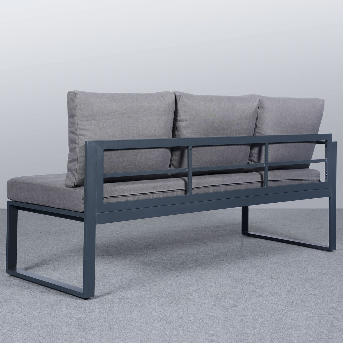 5 Piece Metal Sectional Garden Furniture Set Outdoor Corner Sofa with Cushions and Heated Table