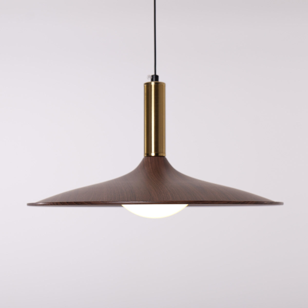 Walnut Double Pendant Light | Linear E27 Ceiling Lamp