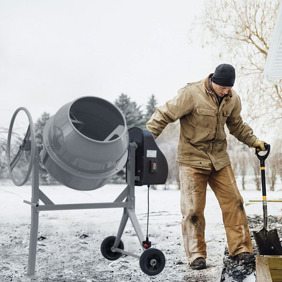 Durable and Versatile Cement Mixer with Easy Movement