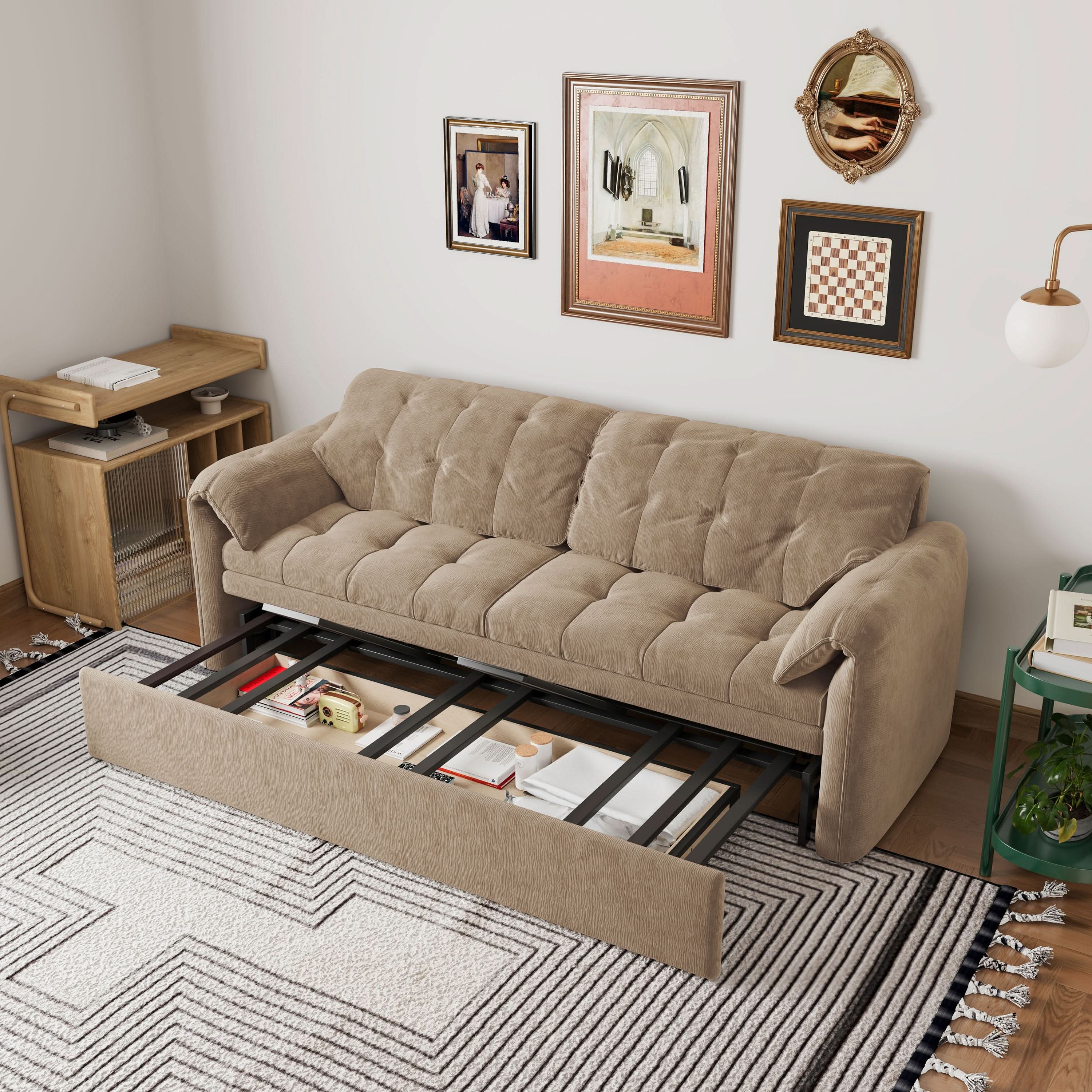 Cottonfy Upgraded Cloud Chenille Skin Friendly Sofa Bed with Storage