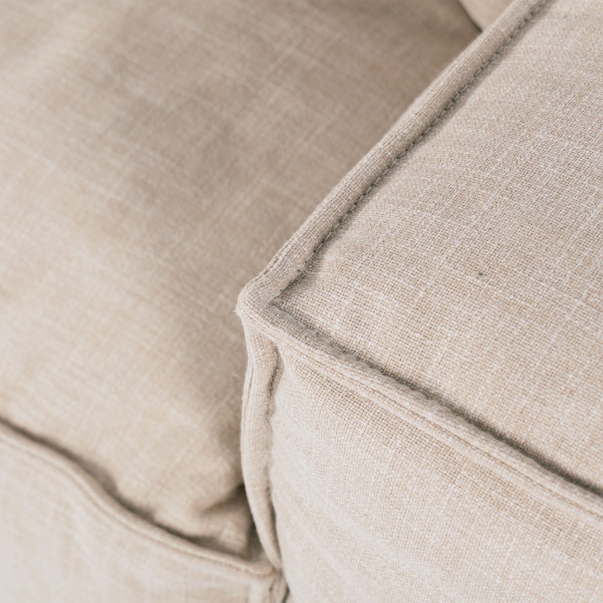 Cottonfy Elegant Linen Tofu Block Fabric Down Sofa