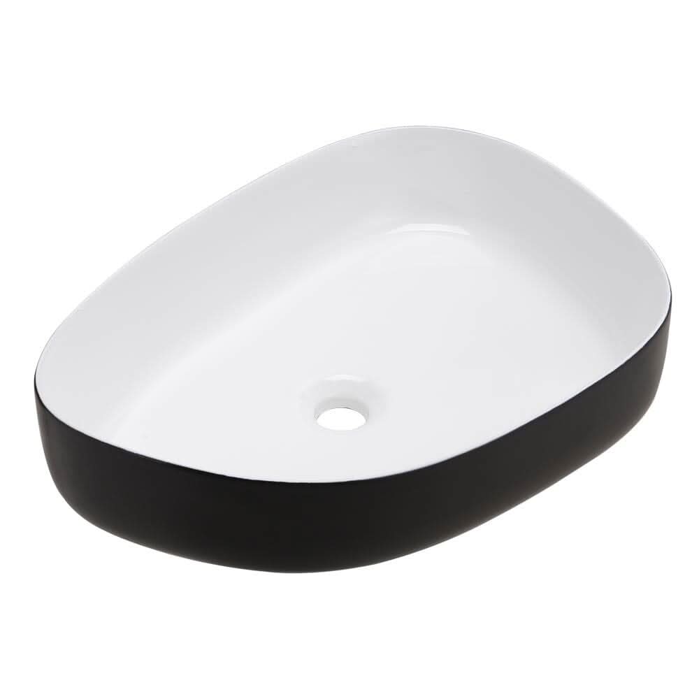 Premium Ceramic Sink with Stainless Steel Pop-upand Mounting Ring
