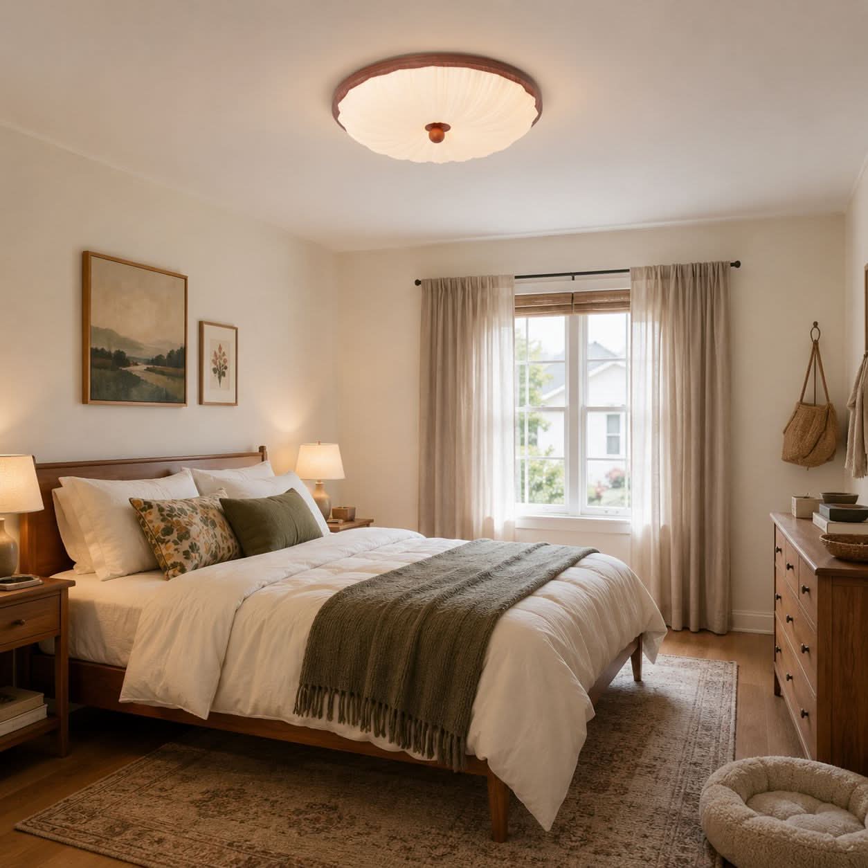 Walnut Pattern Acrylic Ceiling Light | Colour-Changing Flush Mount