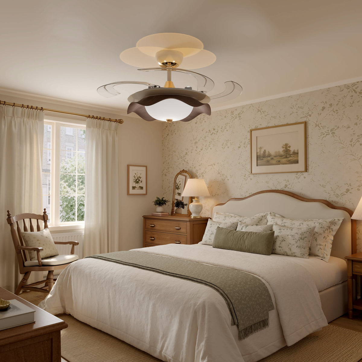 Lightsin 42 Inch Ceiling Fan with Dimmable LED and Reverse Airflow