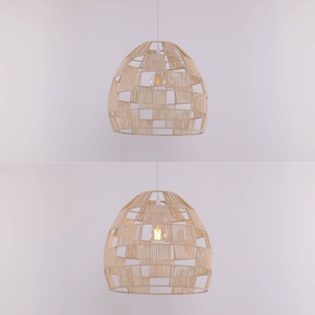 Lightsin Handwoven Rattan Pendant Light for a Warm & Stylish Ambiance
