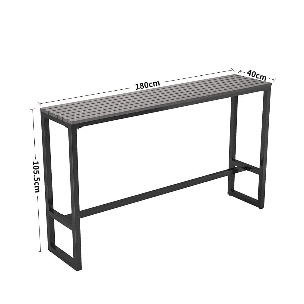 Garden Grey Dining High Table with Metal Legs
