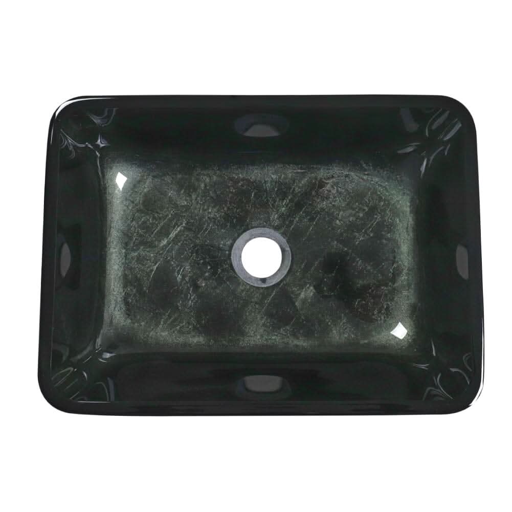 46cm W Rectangular Tempered Glass Bathroom Art Design Sink