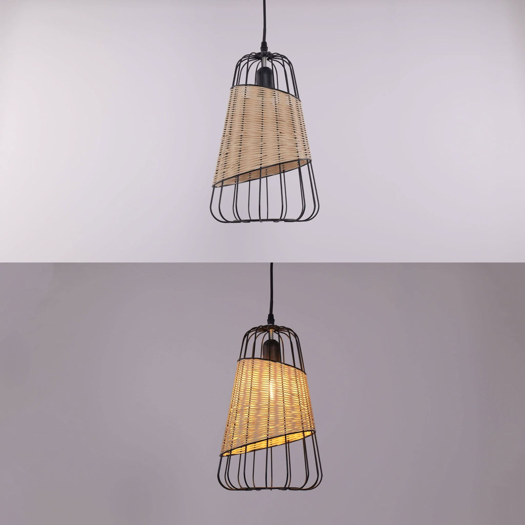 Glyph-Lightsin Lantern-Inspired Rattan Ceiling Light for Cozy Natural Elegance