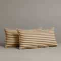 ‍Exclusive Waist Cushion in Cocoa Striped Cotton Linen, 56*27*12 CM (100% off)