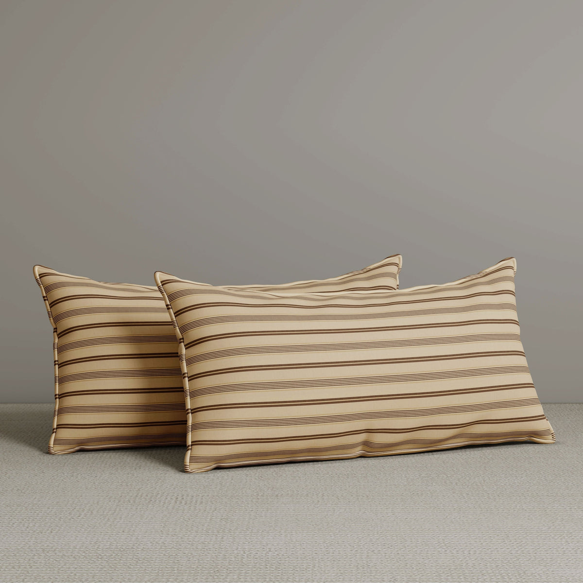 ‍Exclusive Waist Cushion in Cocoa Striped Cotton Linen, 56*27*12 CM (100% off)