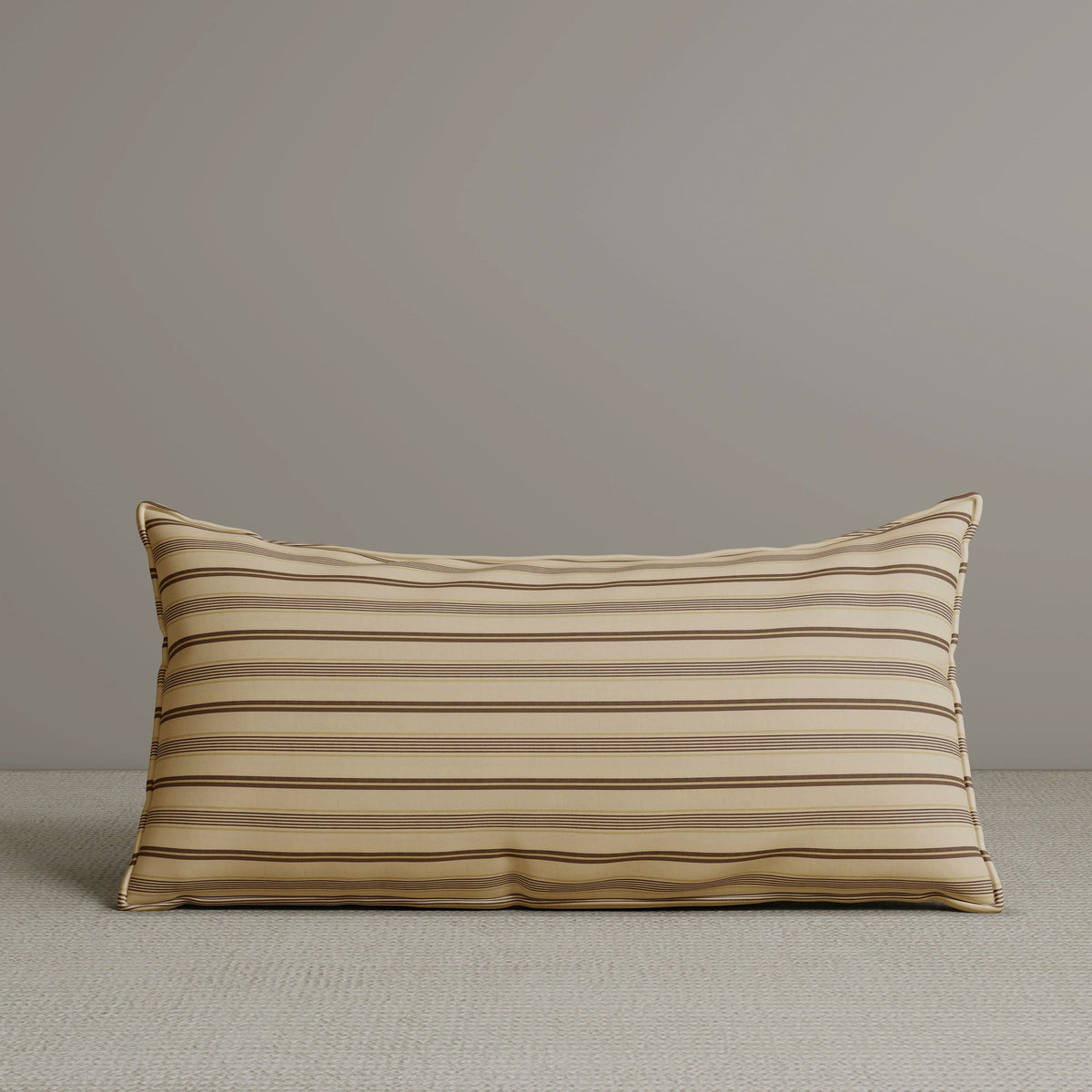 ‍Exclusive Waist Cushion in Cocoa Striped Cotton Linen, 56*27*12 CM (100% off)