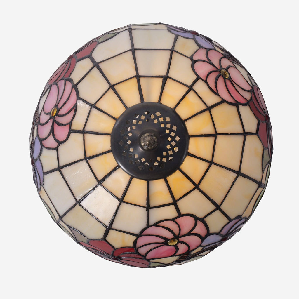 Lightsin Tiffany Table Lamp | Handcrafted Stained Glass Floral Petals Series Red, Pink and Purple