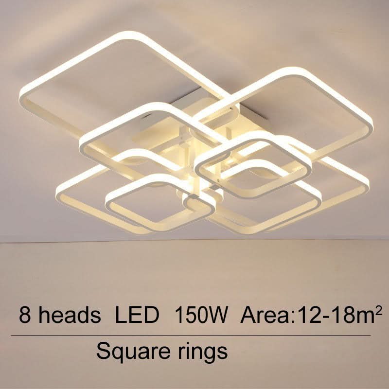 4/6/8 Lights Square LED Ceiling Light with Remote Control
