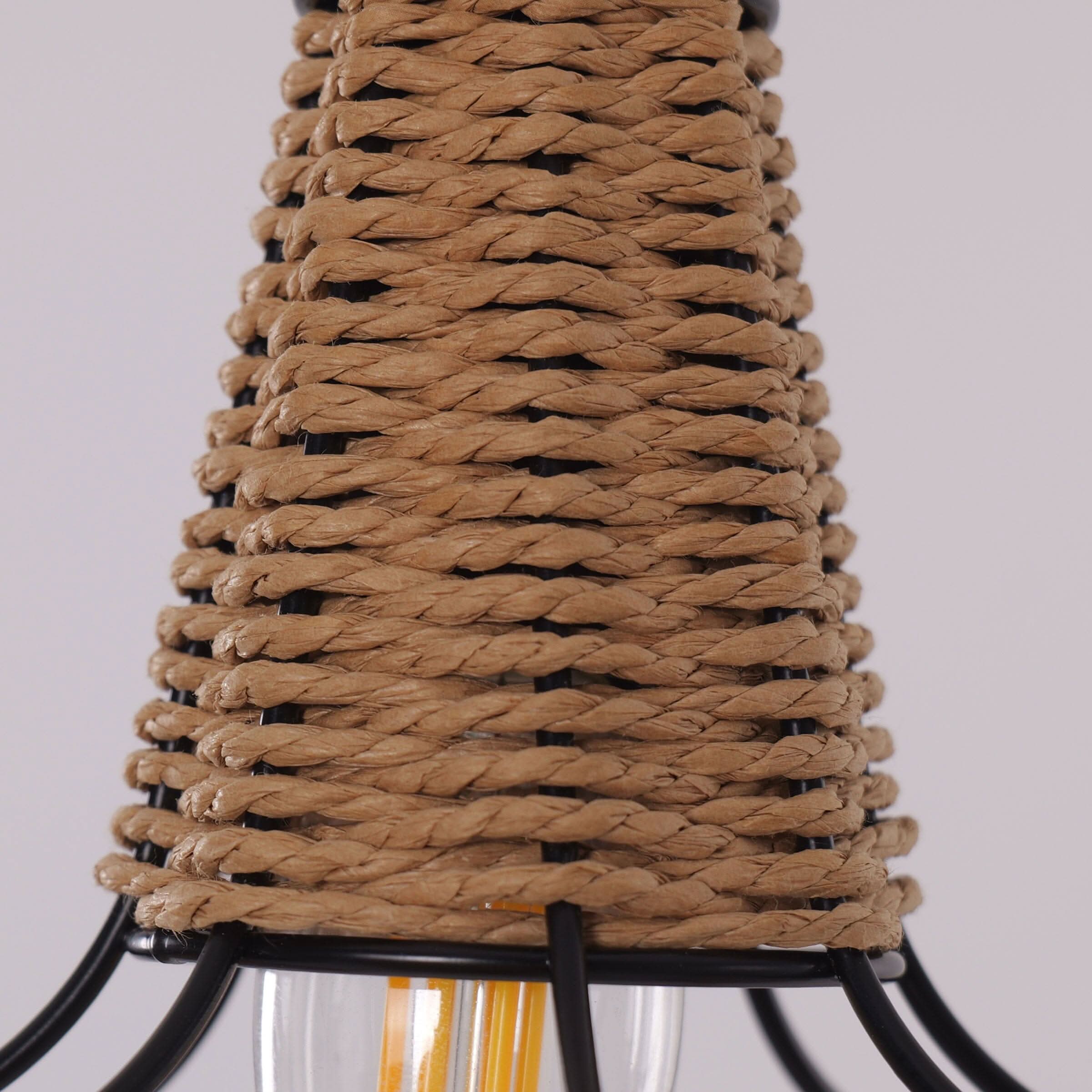 Glyph-Lightsin Woven Rattan Cage Pendant Light for Natural Charm and Effortless Elegance