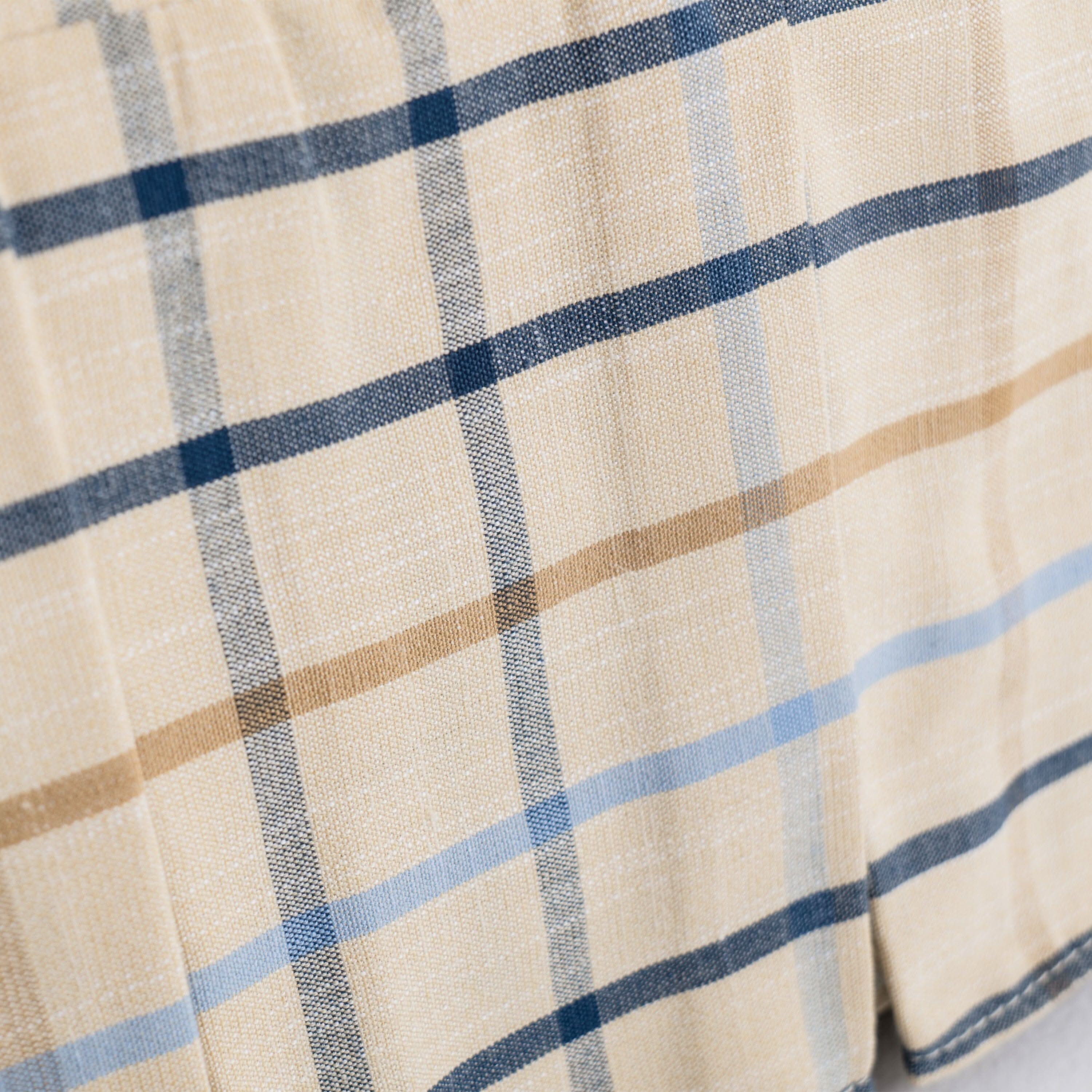 Cottonfy Blue Gingham Sofa with Skirted Base