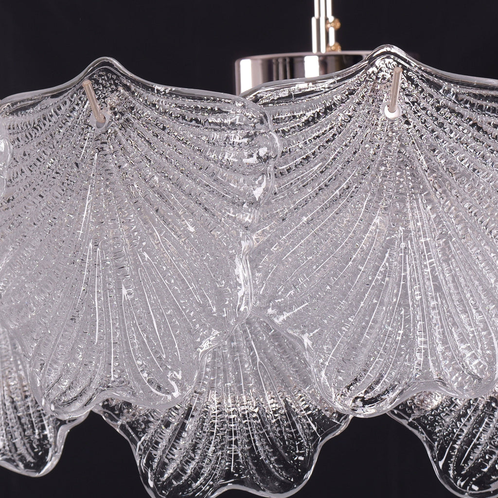 Lightsin Modern Vintage Leaf Glass Pendant Light with Metal Frame for Living Room