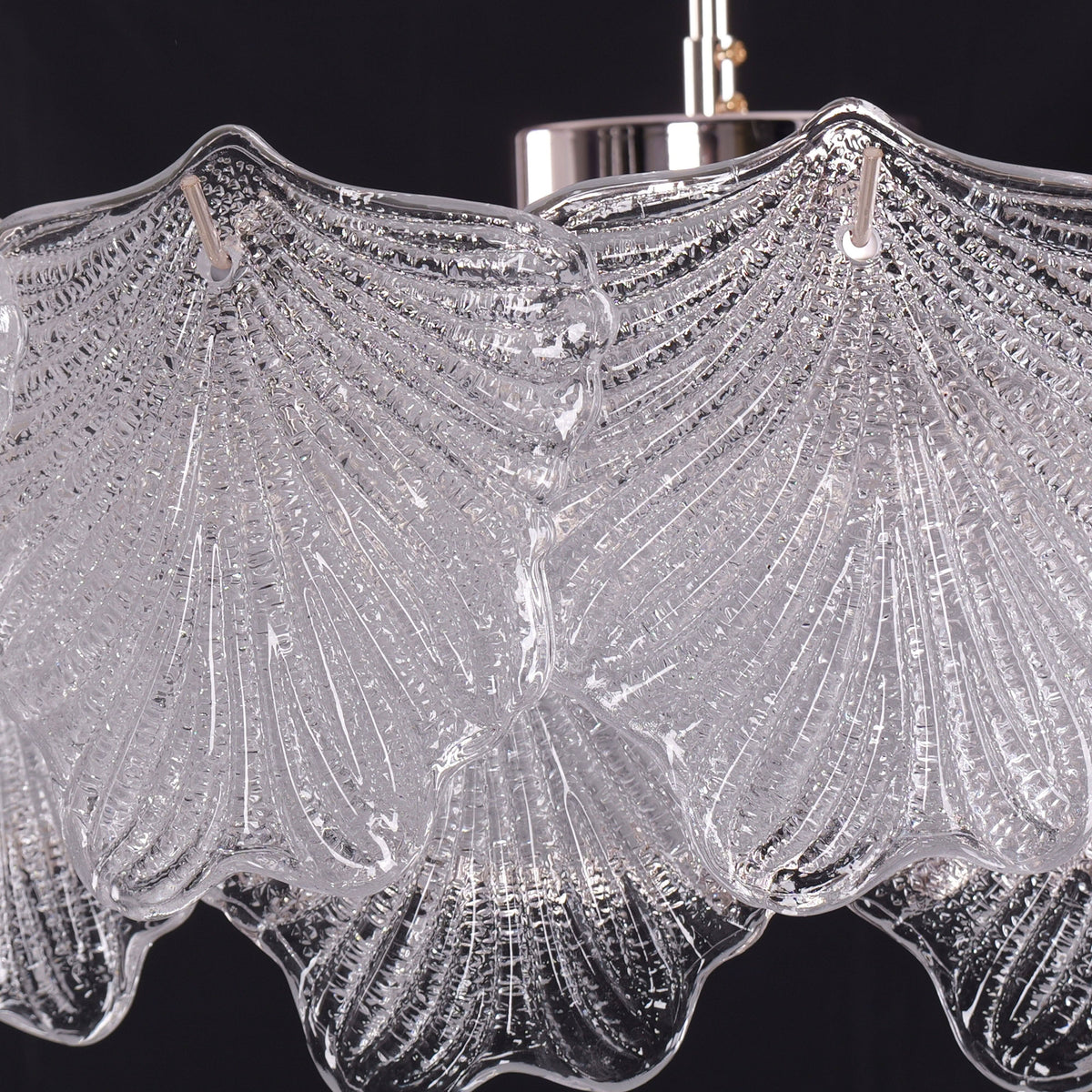 Lightsin Modern Vintage Leaf Glass Pendant Light with Metal Frame for Living Room