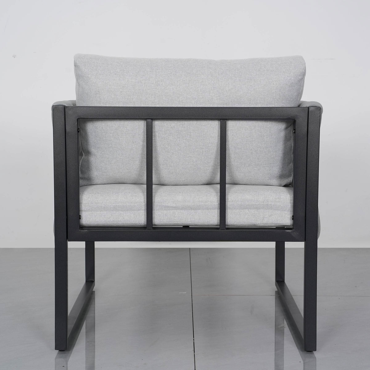 4 Piece Aluminium Outdoor Sofa Set with Glass Table Garden Furniture