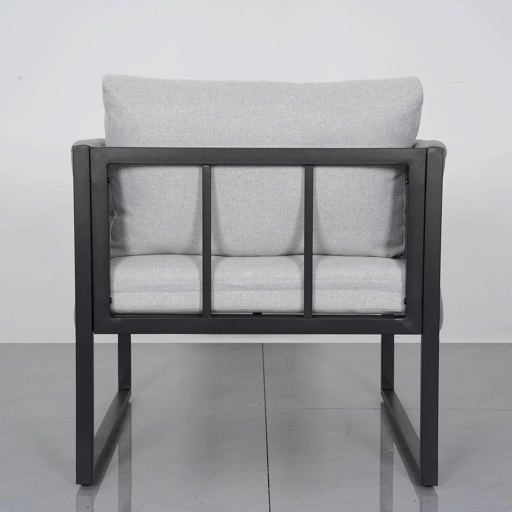 4 Piece Outdoor Garden Sofa Set with Rope Detailing and Sturdy Metal Frame