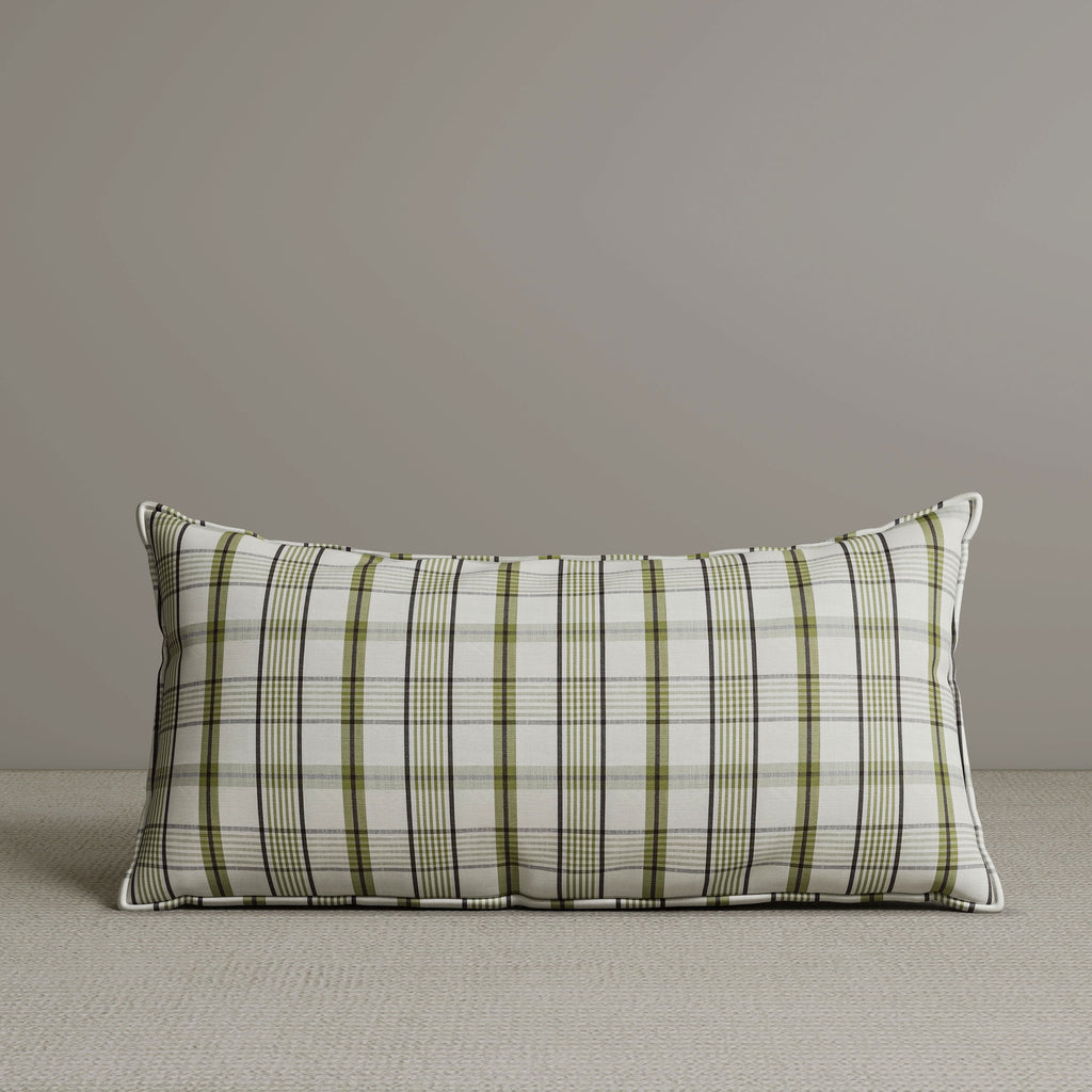 Exclusive Waist Cushion in Moss Green Checkered Cotton Linen, 56*27*12 CM